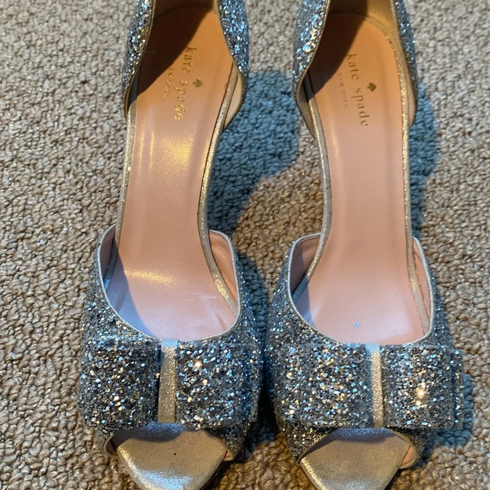 Kate Spade Silver Sela Heels in size 10